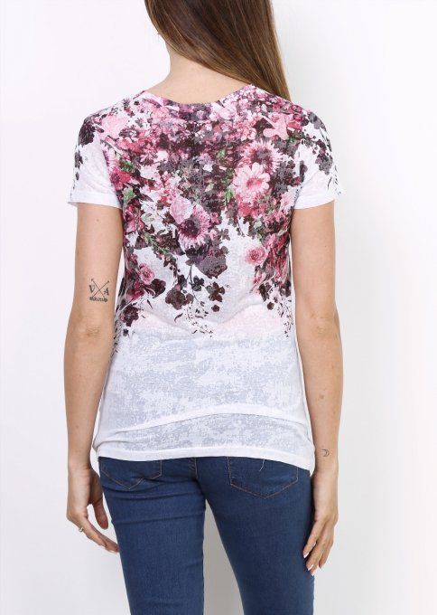 Tshirt avec fleurs recto/verso