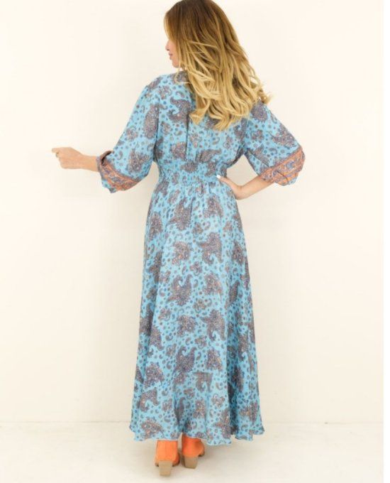 Robe longue 100% soie